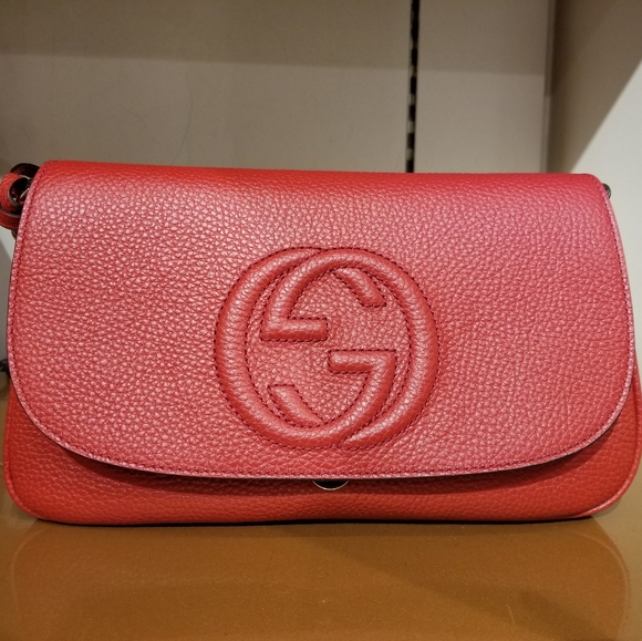 Gucci Soho Disco GG Red Tassel Chain Crossbody Bag - Picture 3 of 16